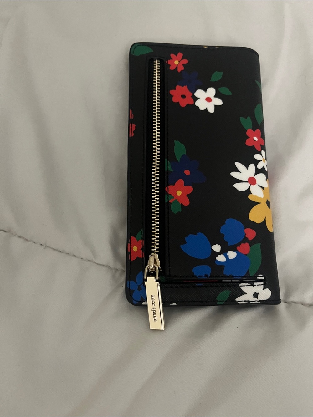 kate spade Black Floral Wallet Case with Multicolor Flowers - Picture 2 of 5